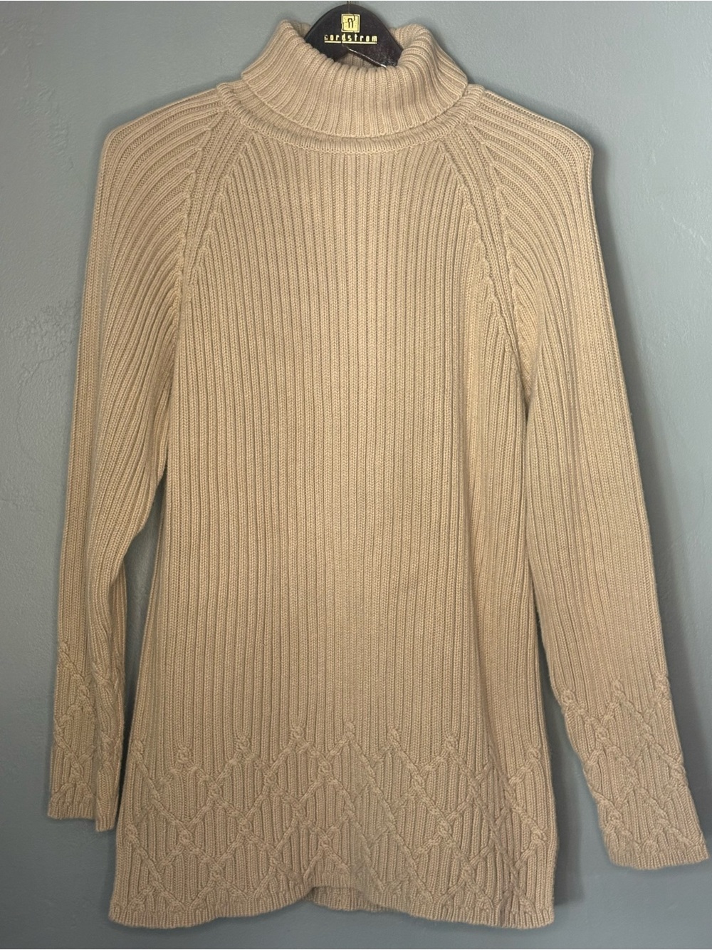 Vintage Rino Rossi Exclusive Cable Knit Tan Sweater ~ Size L